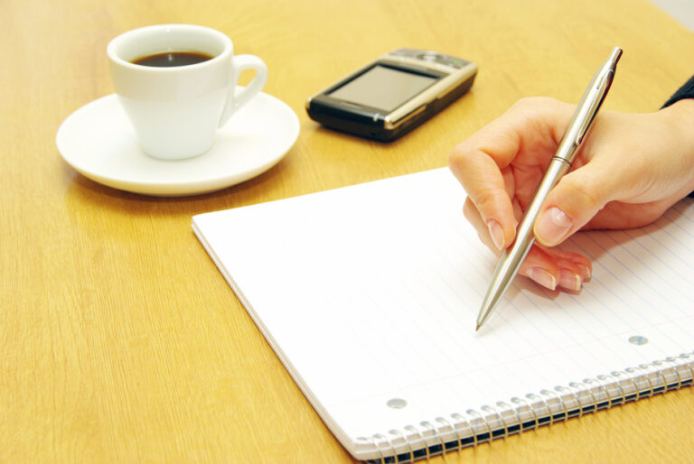 Woman handwriting